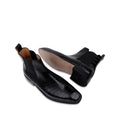 Dexter - Men's Black Crocodile Textured Goodyear Welted Chelsea Boot