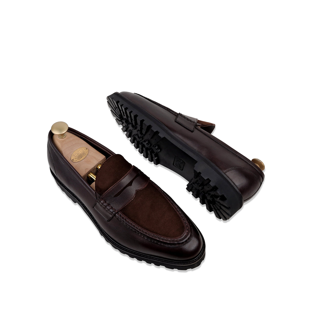 Zach - Men's Brown Calf & Suede Leather Loafer