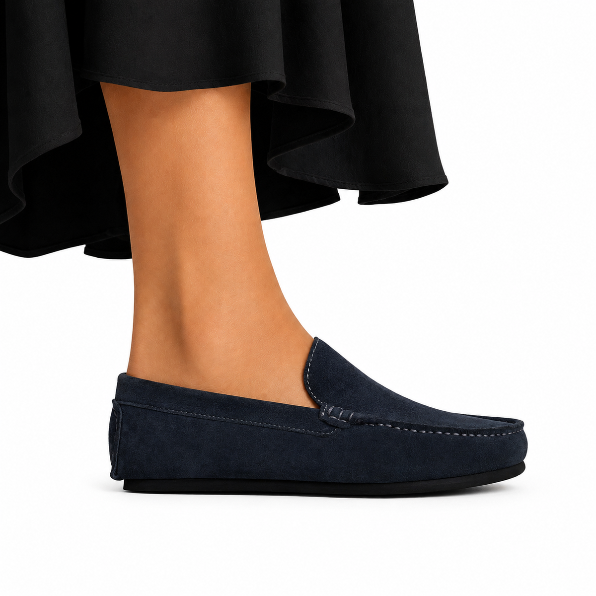 Vyla - Ladies Navy Blue Suede Driver