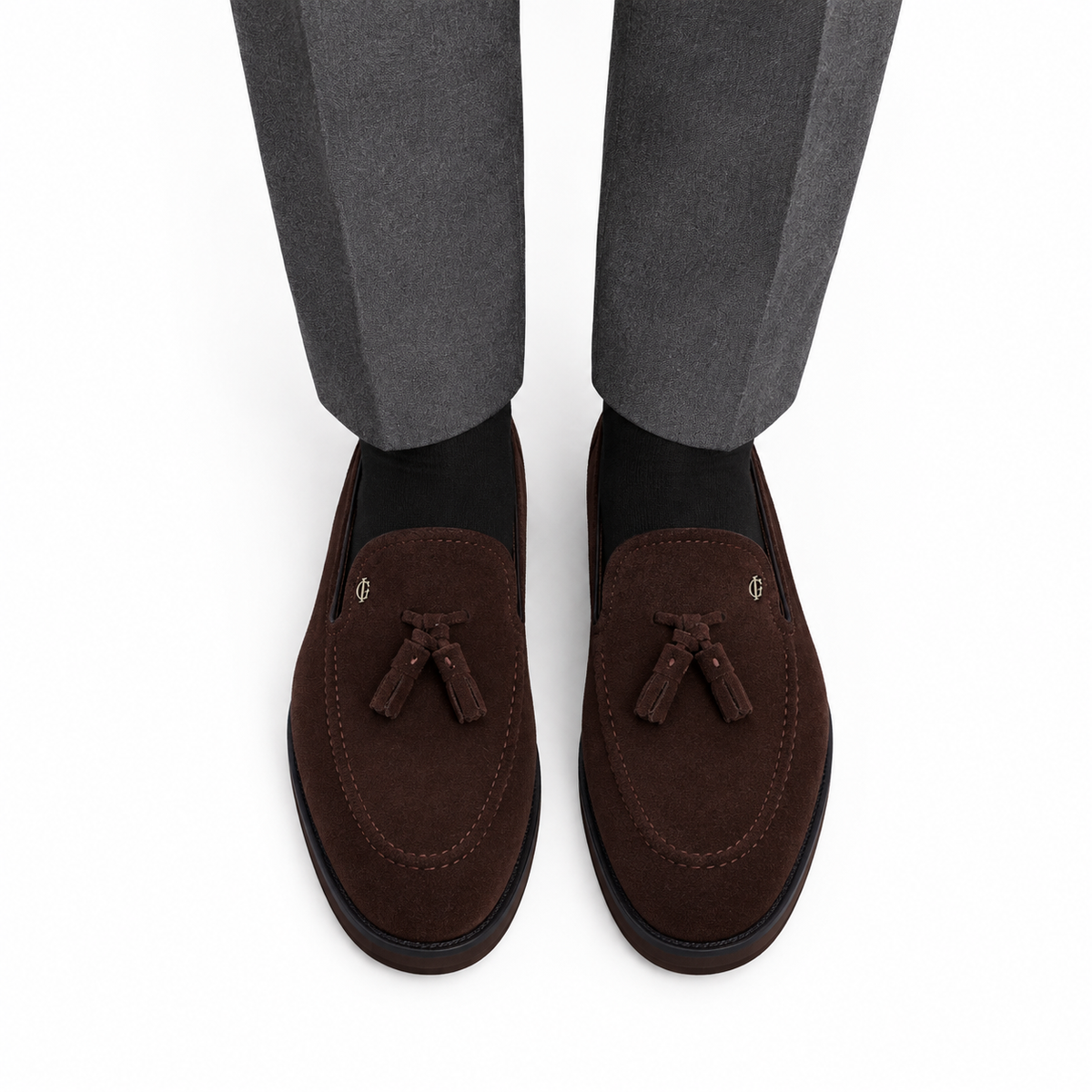 Gavin - Men's Dark Brown Suede Leather Casual