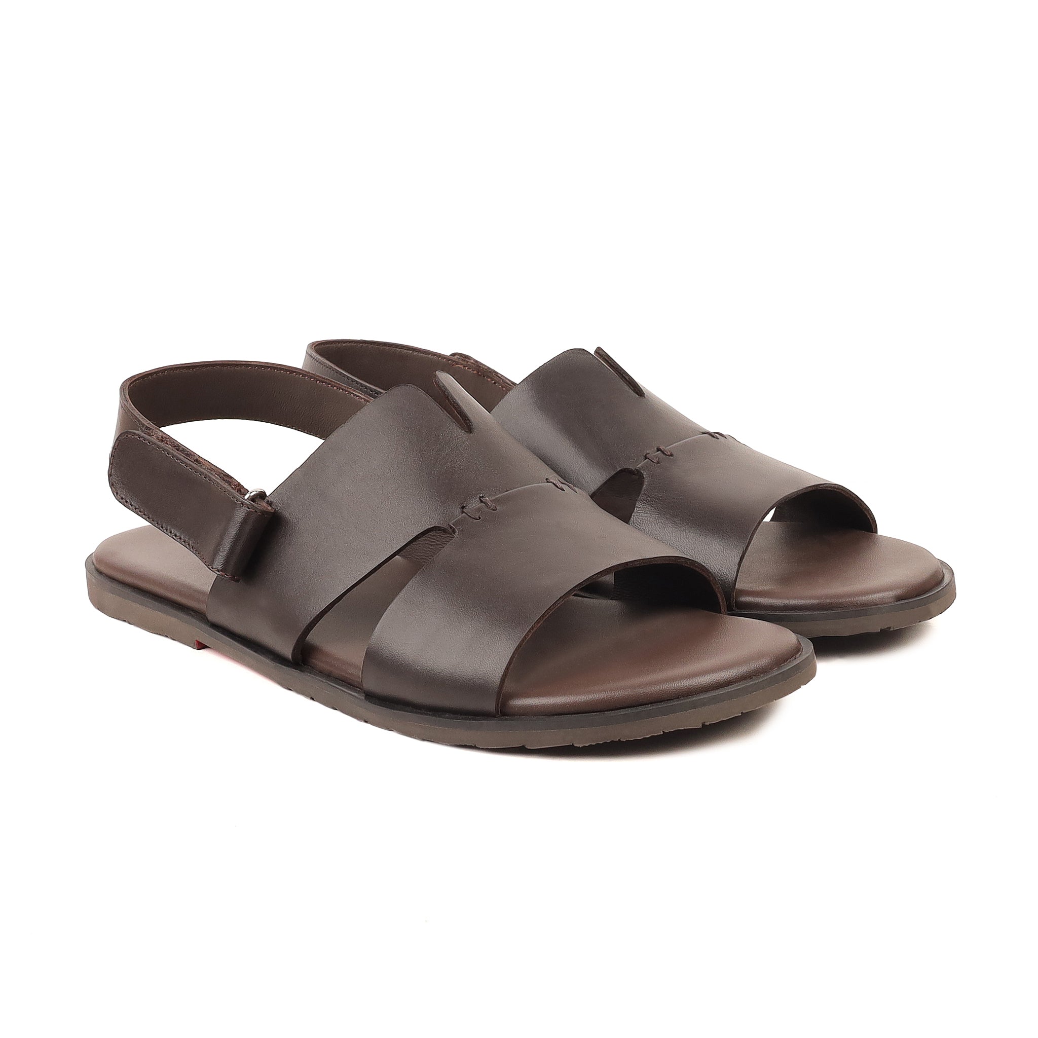 Amora - Men's Dark Brown Calf Leather Sandal