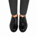 Mark - Men's Black Milled Leather Derby