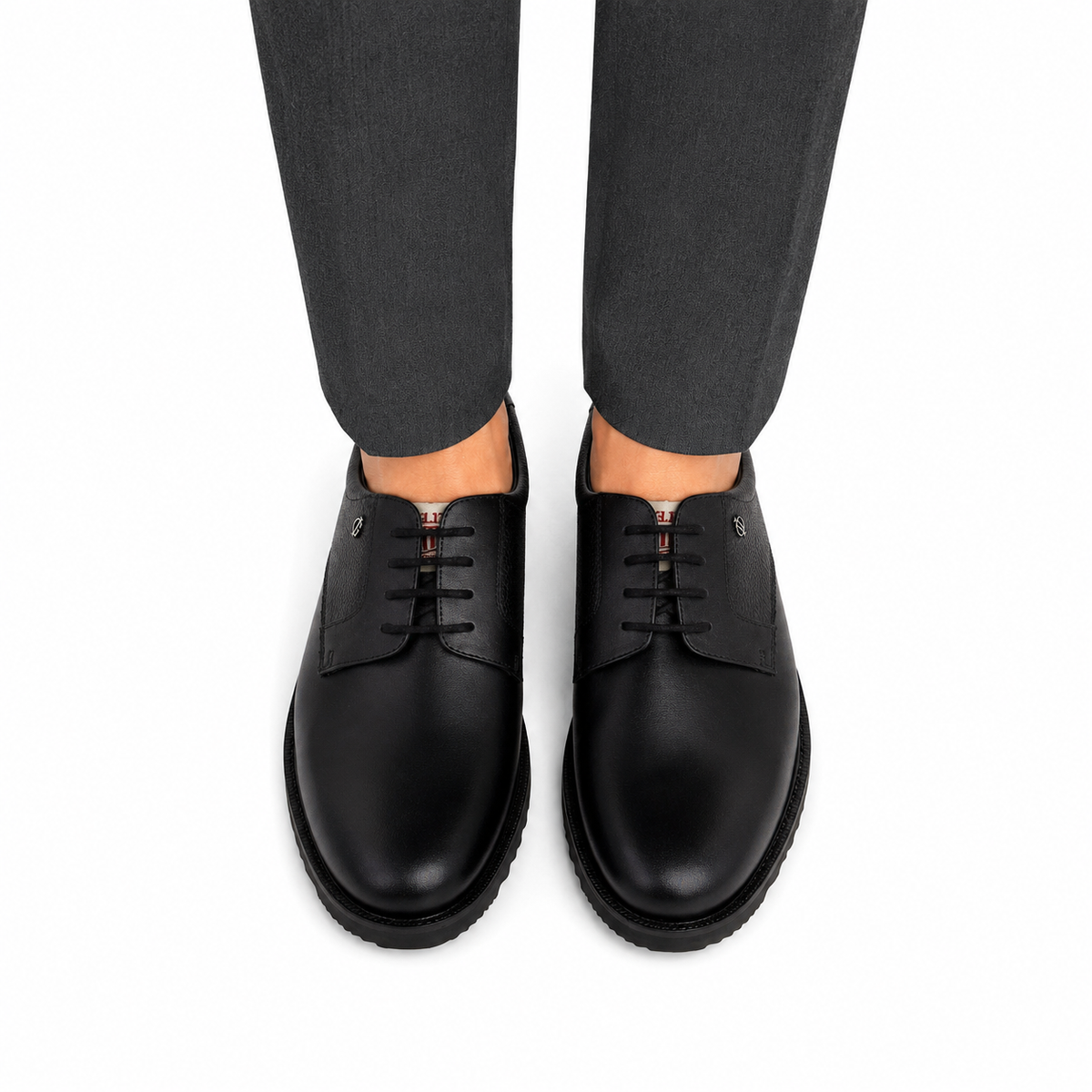 Mark - Men's Black Milled Leather Derby
