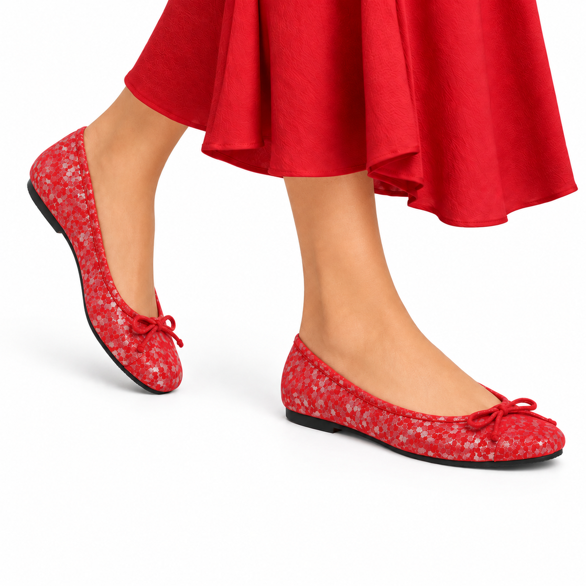 Serelina - Red Fuchsia Leather Pump