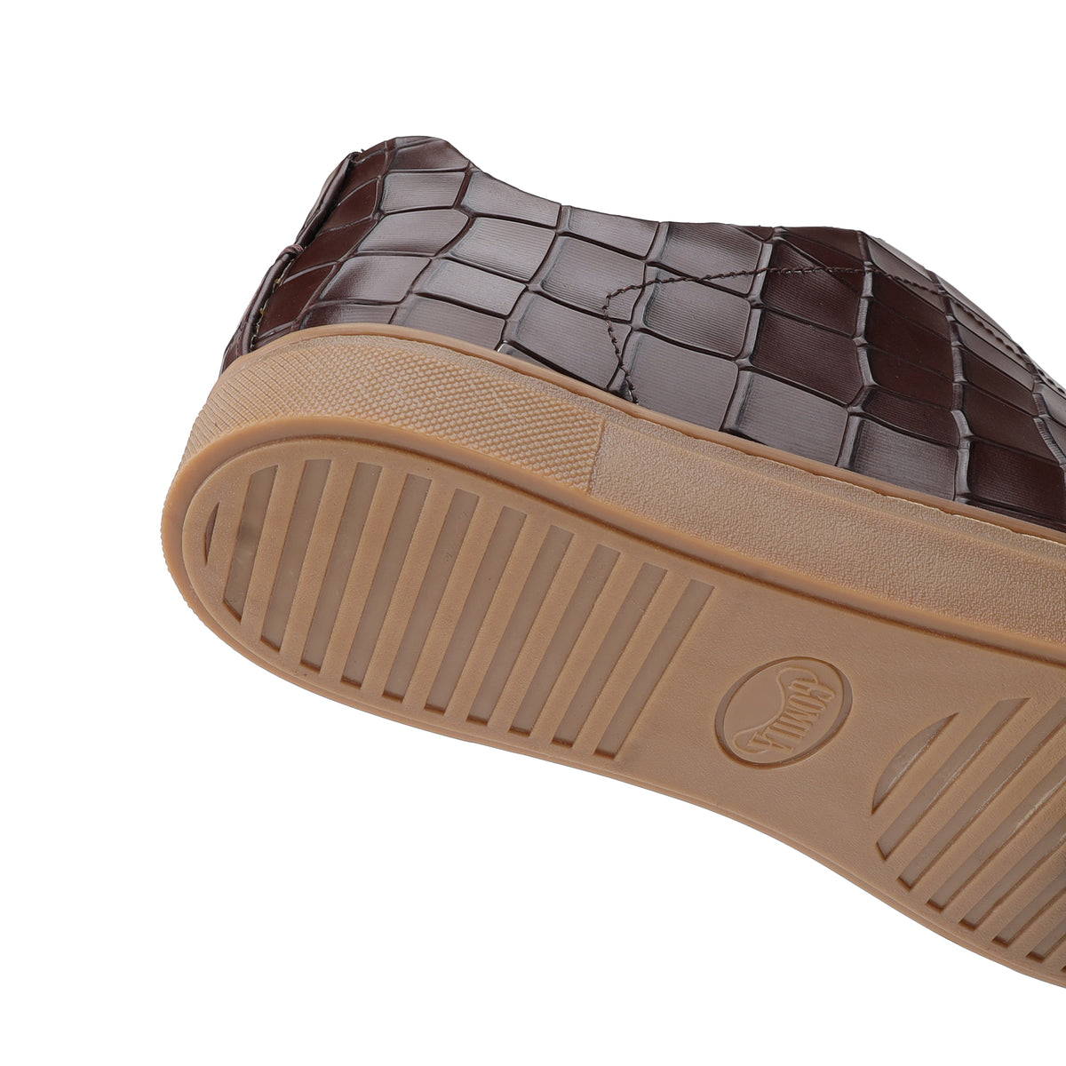 London - Men’s Brown Crocodile Print Sneaker
