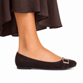 Leah - Dark Brown Suede Leather Pump