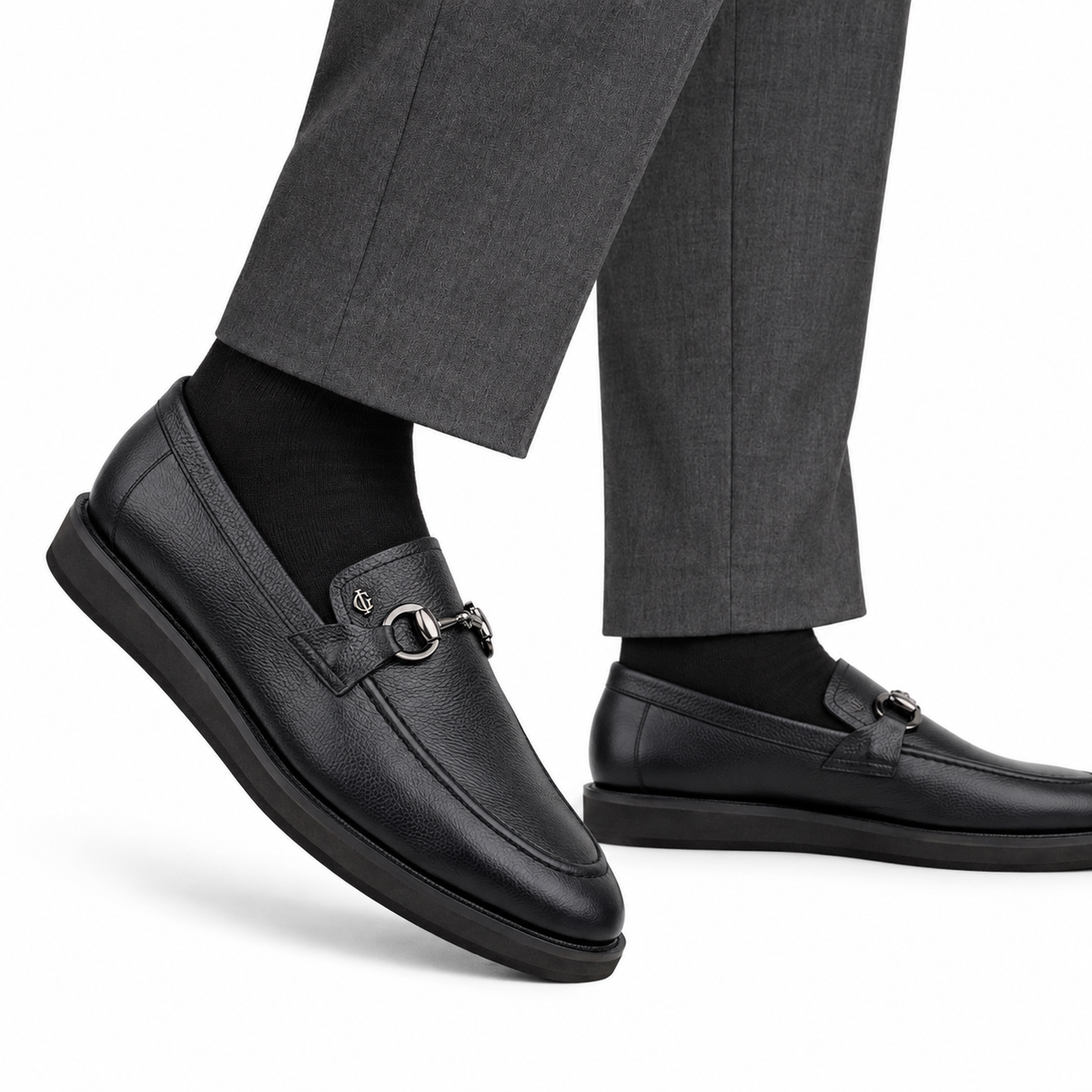 Bodie - Men's Black Milled Leather Casual
