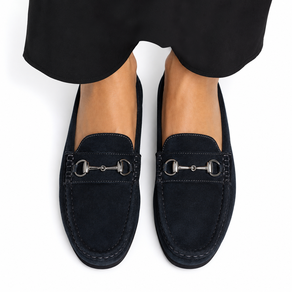 Lyla - Ladies Navy Blue Suede Driver