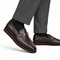 Tyler - Men's Dark Brown Milled Leather Casual