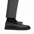 Gavin - Men's Black Milled Leather Casual
