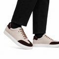 Eugenio  - Men's Beige & Dark Brown Sneaker