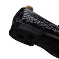 Drobak - Men’s Black Calf and Crocodile Printed Belgian Loafer