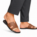 Kiara - Men's Tan Calf Leather Slippers