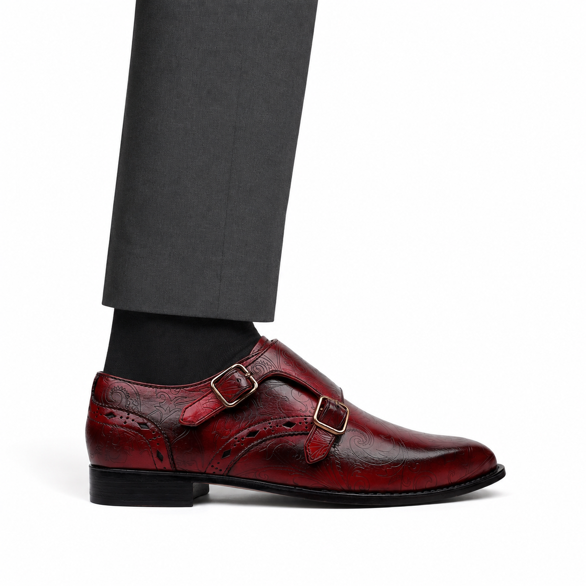 Clyde - Men's Oxblood Calf Leather Goodyear Welted Bespoke Double Monkstrap