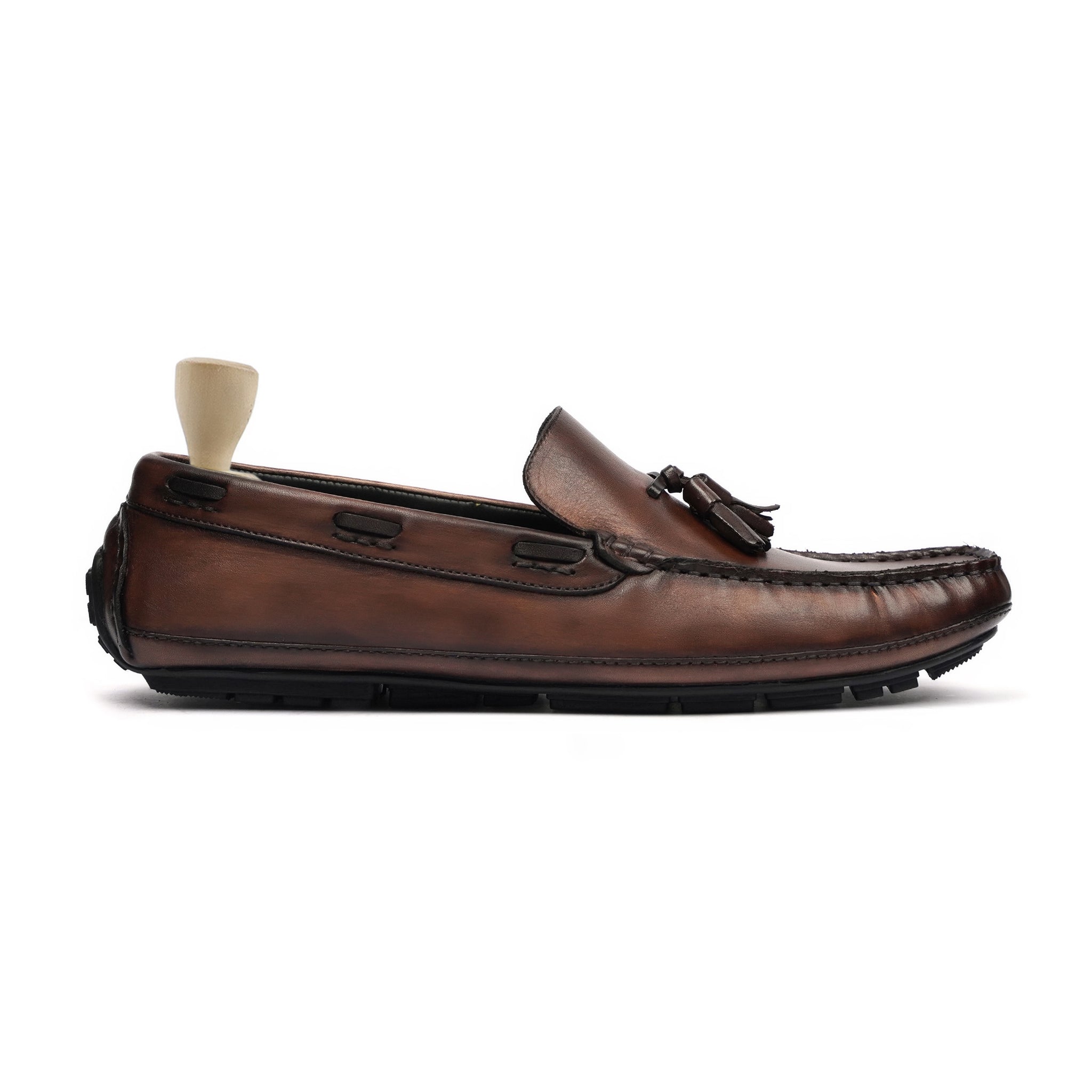 Keiko - Men's Brown Patina Calf Leather Driver Shoe