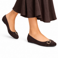 Leah - Dark Brown Suede Leather Pump