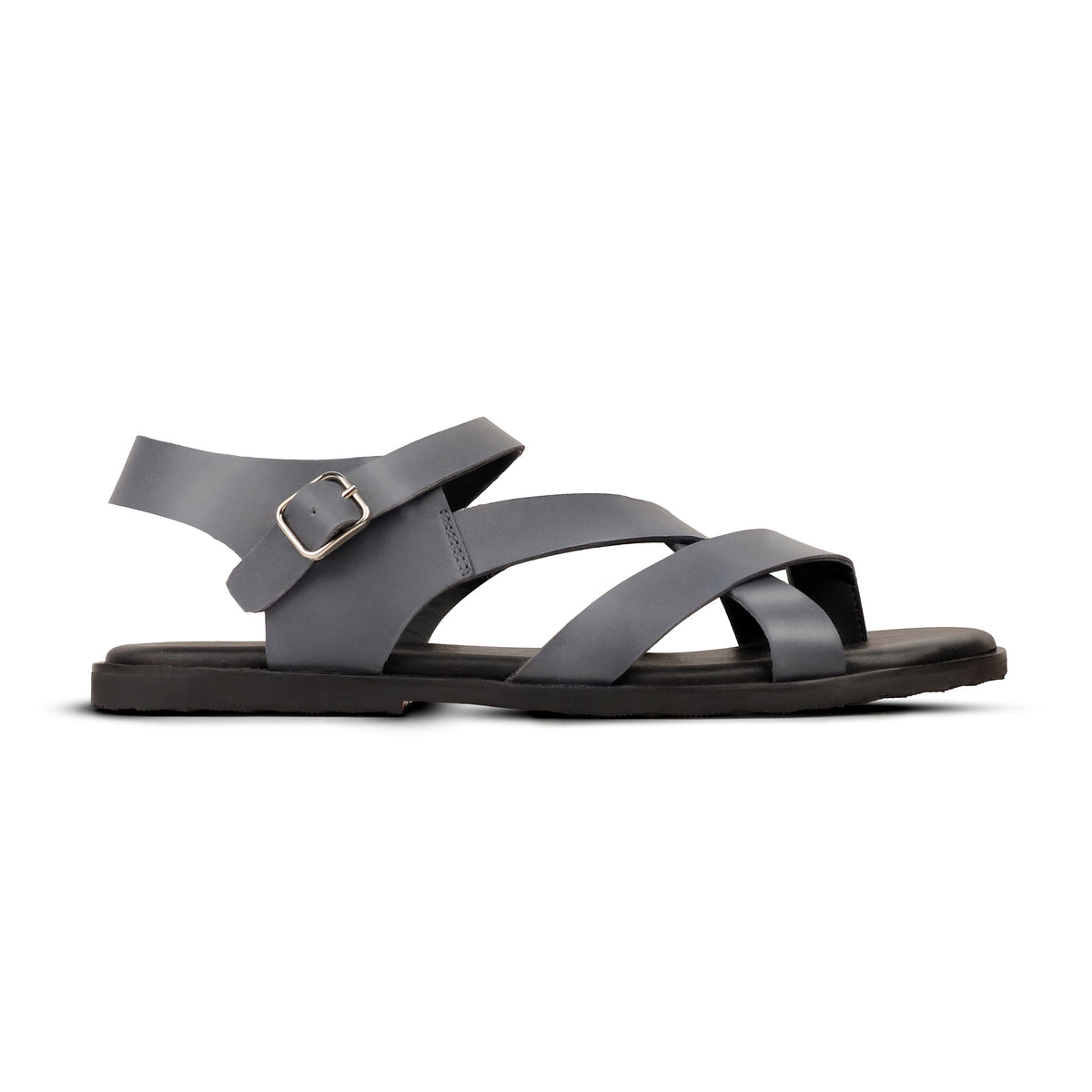 Elian - Men's Grey Calf Leather Sandal