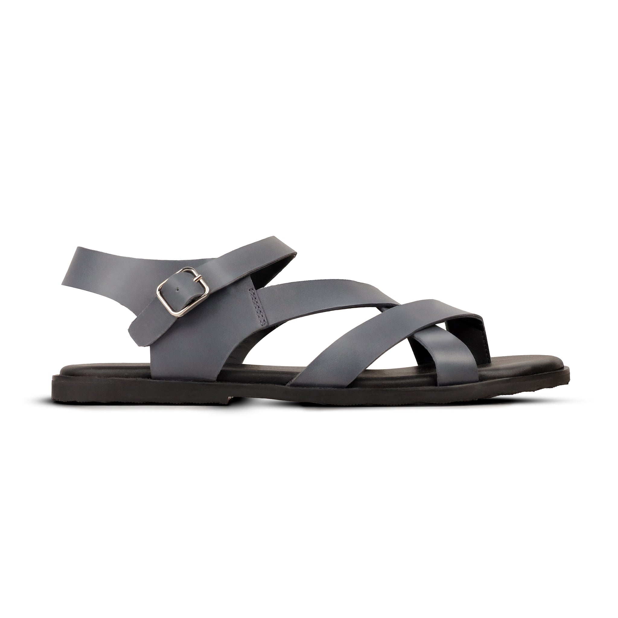 Elian - Men's Grey Calf Leather Sandal