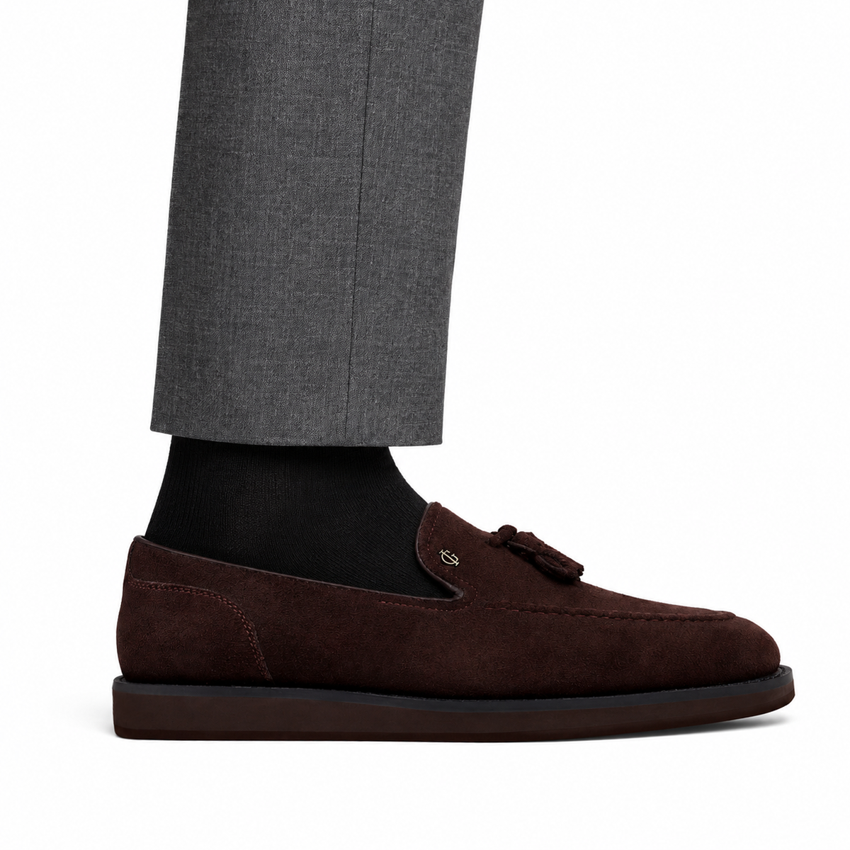 Gavin - Men's Dark Brown Suede Leather Casual