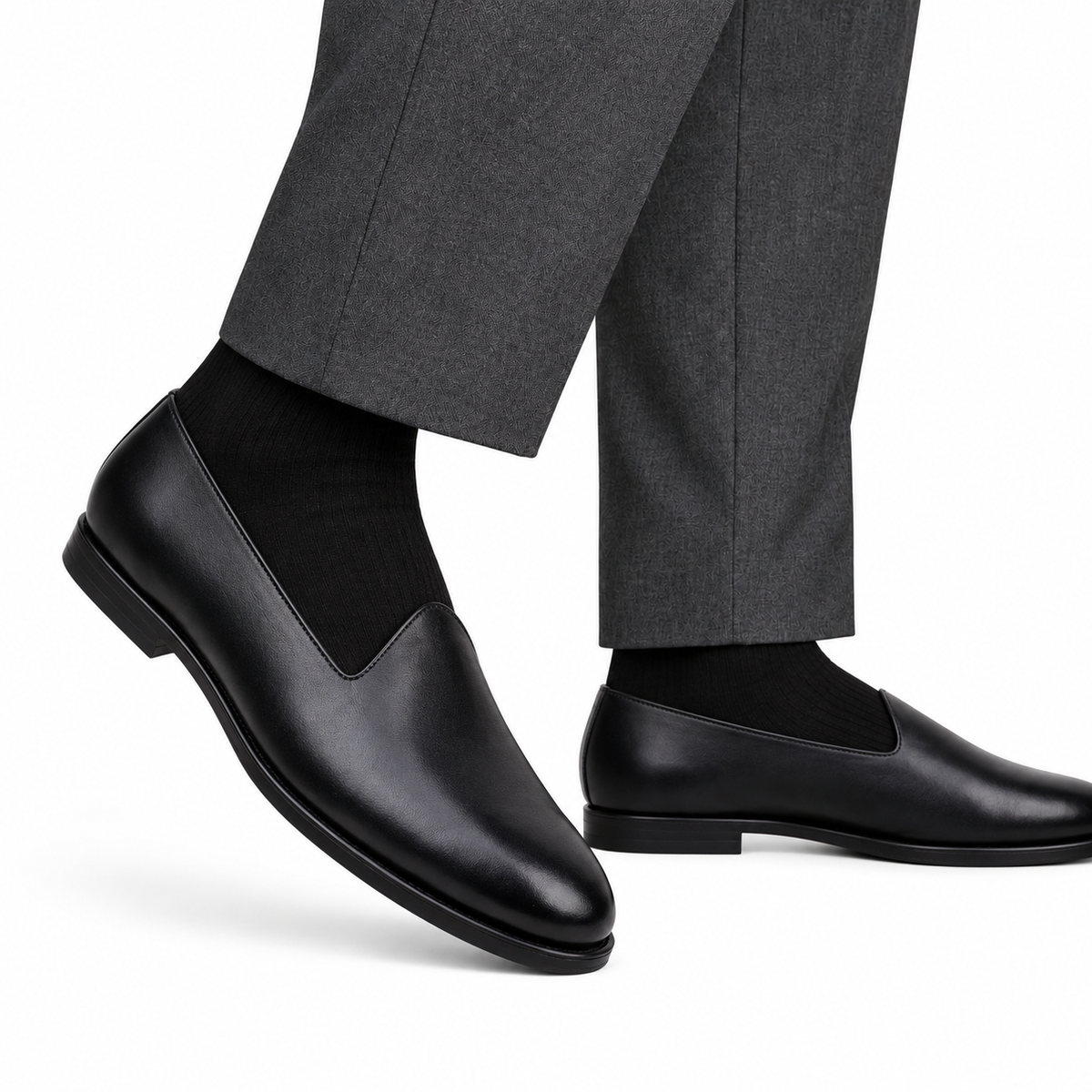Dion - Men's Black Crust Leather Loafer