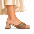 Mara - Women's Champagne Rhinestone 50mm Heels