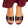 Elira - Women's Oxblood Crocodile Print 90mm Heels