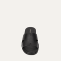Riko - Men's Black Calf Leather Slipper