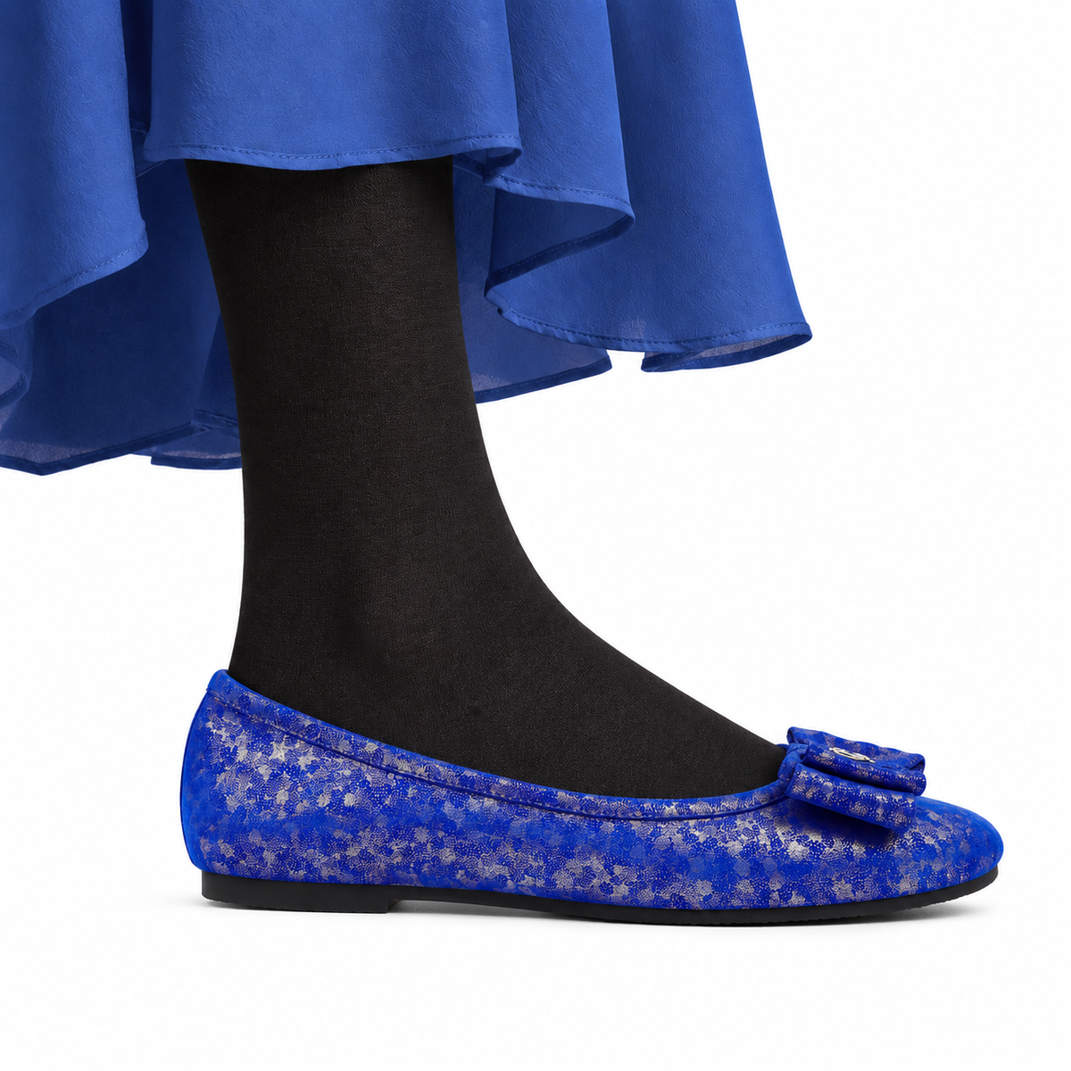Cora - Ladies Blue Fuchsia Leather Pump