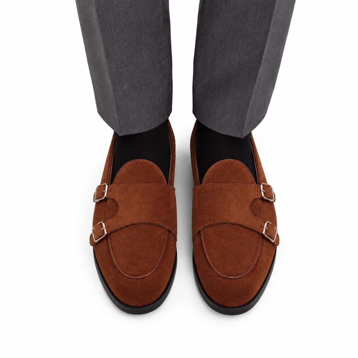 Drobak - Men's Cognac Suede Leather Belgian Loafer