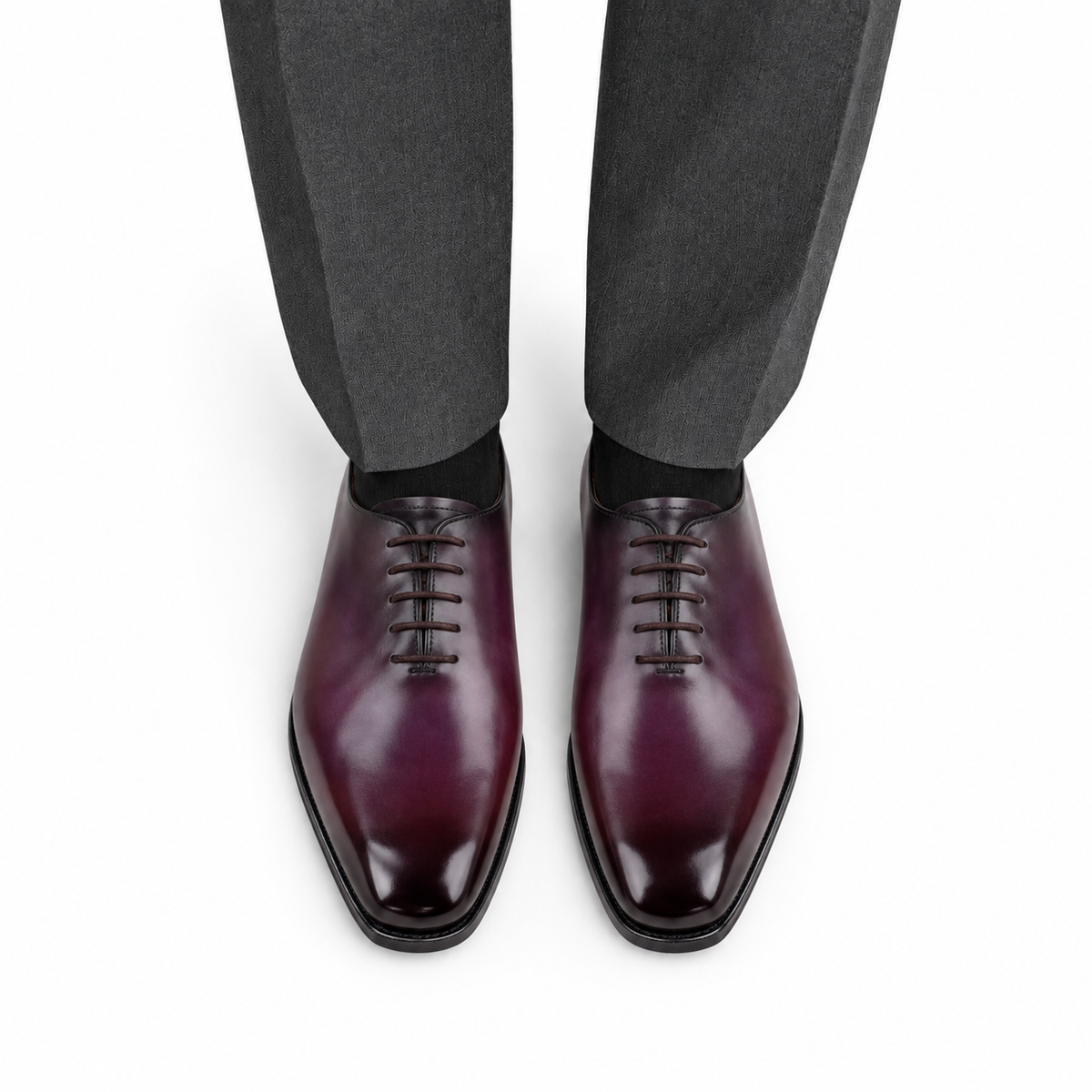 Enzo - Men's Burnished Light Purple Patina Calf Leather Wholecut Shoe - Goodyear Welted