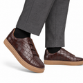 London - Men’s Brown Crocodile Print Sneaker