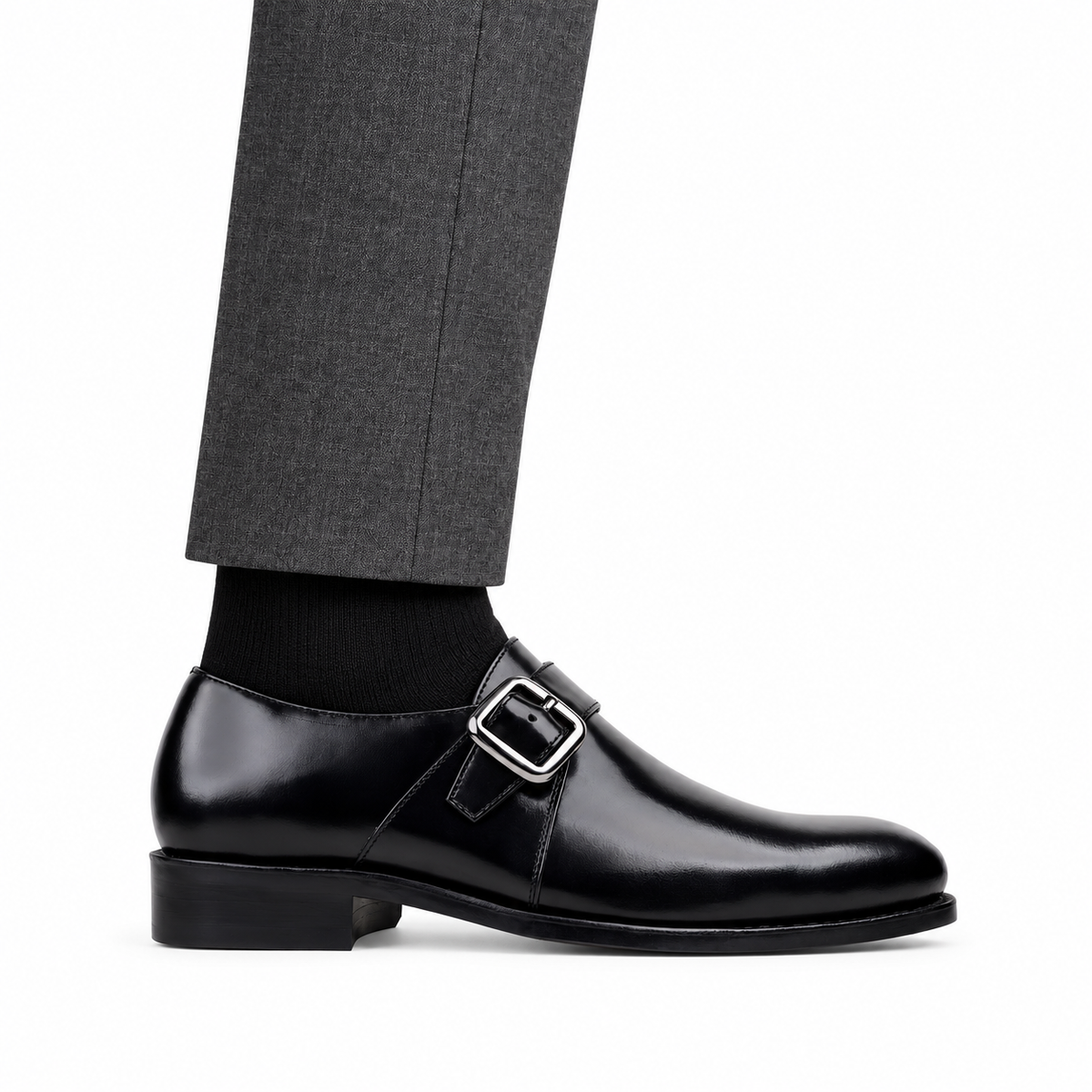 Cain - Men's Black Calf Leather Monkstrap - Goodyear Welted