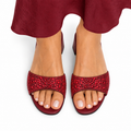 Mara - Women's Oxblood Rhinestone 50mm Heels