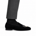 David - Men's Black Suede & Embroidery Loafer