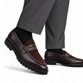 Zach - Men's Brown Calf & Suede Leather Loafer