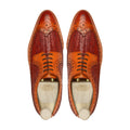 Warton - Men's Red and Tan Calf and Hand Woven Calf Leather Derby Shoe