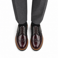 Foster - Men's Black & Burgundy Calf Leather Goodyear Welted Derby