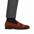 Drobak - Men's Cognac Suede Leather Belgian Loafer