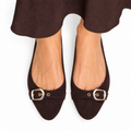 Leah - Dark Brown Suede Leather Pump