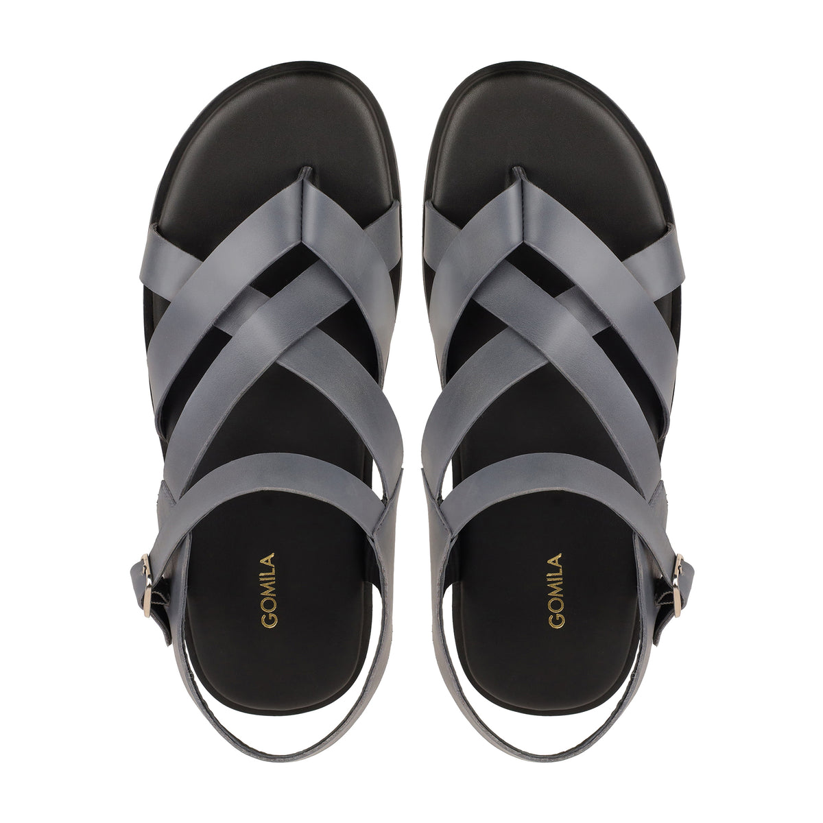 Elian - Men's Grey Calf Leather Sandal