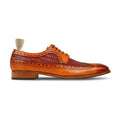 Warton - Men's Red and Tan Calf and Hand Woven Calf Leather Derby Shoe