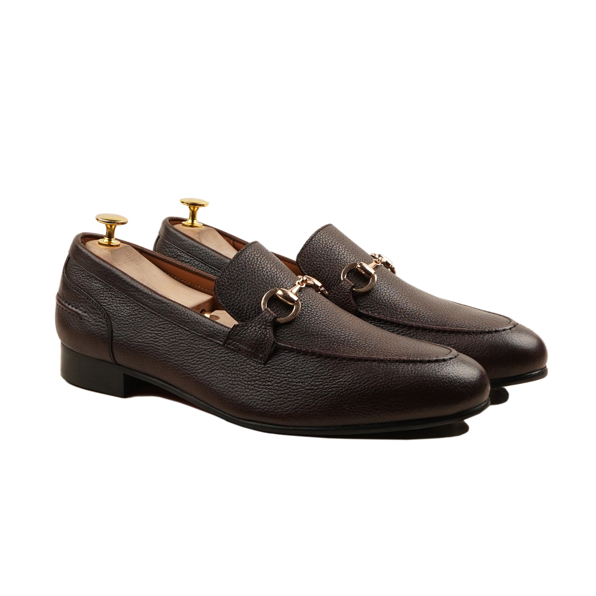 Parma - Men's Dark Brown Pebble Grain Leather Loafer