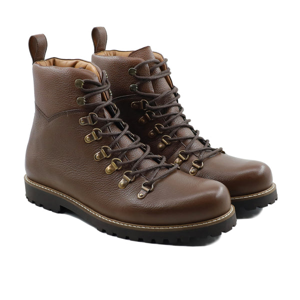 Hecla - Men's Brown Pebble Grain Leather Boot