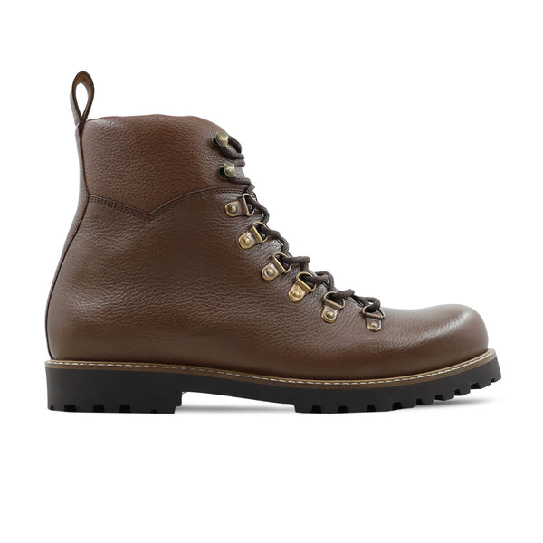 Hecla - Men's Brown Pebble Grain Leather Boot