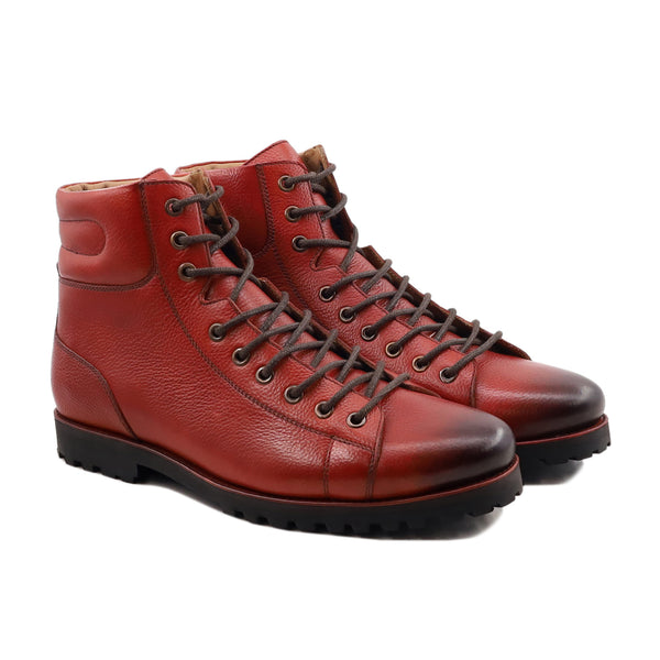 Tambo - Men's Orange Tan Pebble Grain Leather Boot