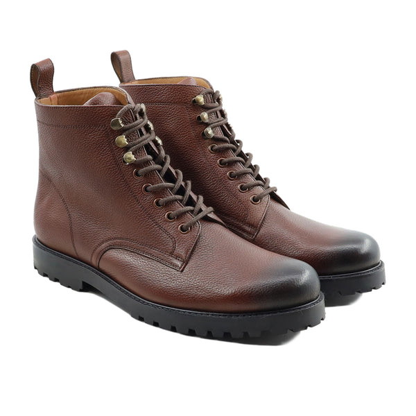 Logon - Men's Oxblood Pebble Grain Leather Boot