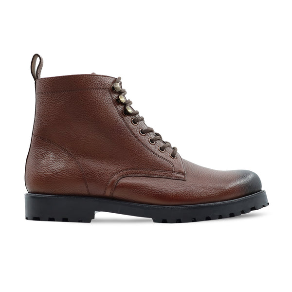 Logon - Men's Oxblood Pebble Grain Leather Boot