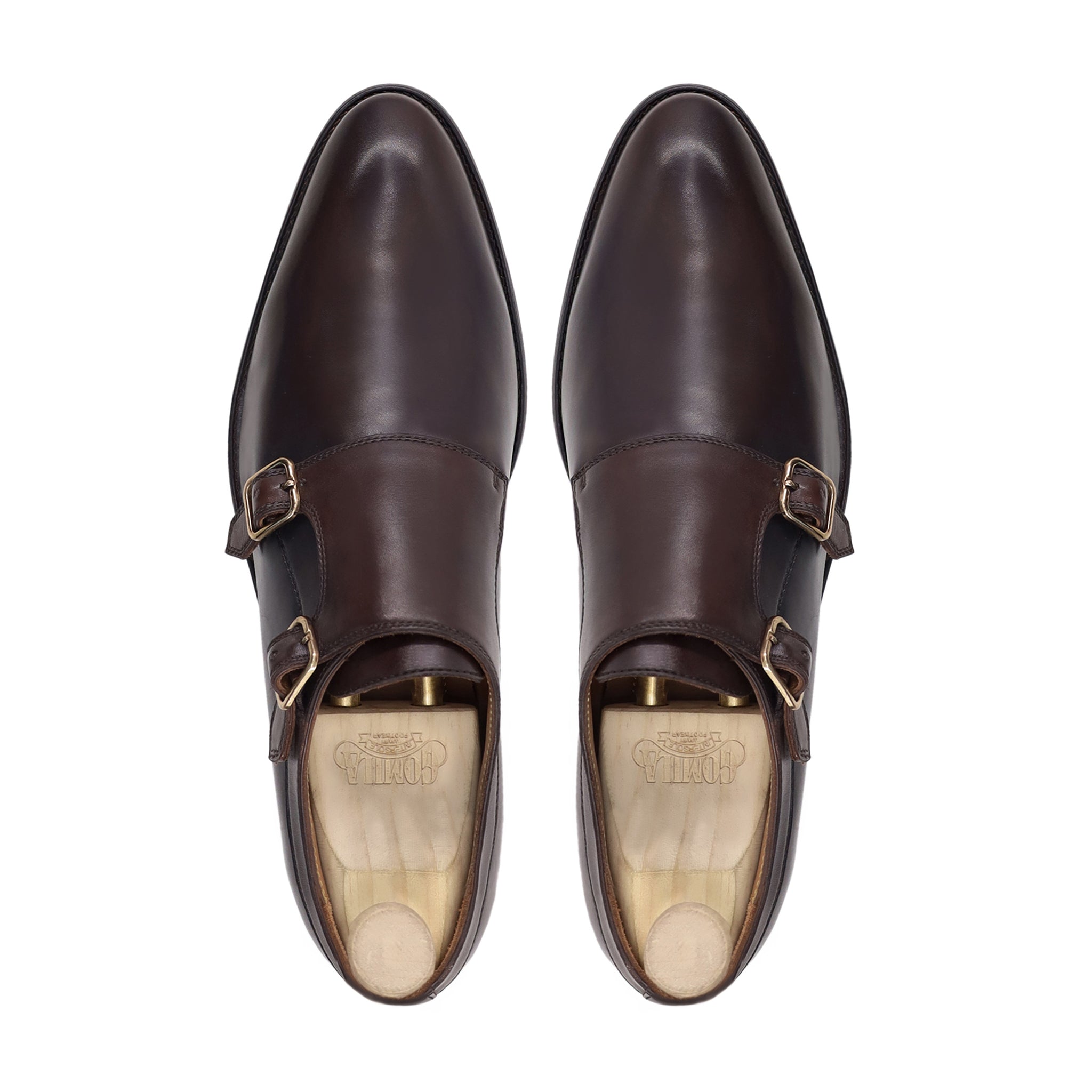 Artista - Men's Dark Brown Calf Leather Double Monkstrap