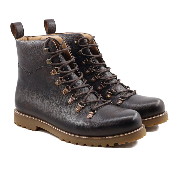 Hecla - Men's Dark Brown Pebble Grain Leather Boot
