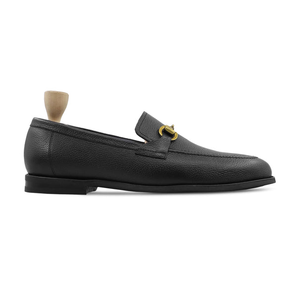 Fitsa - Men's Black Pebble Grain Leather Loafer